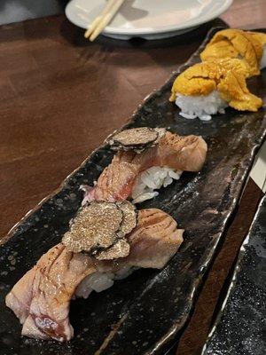 Santa Barbara uni, seared toro with truffle