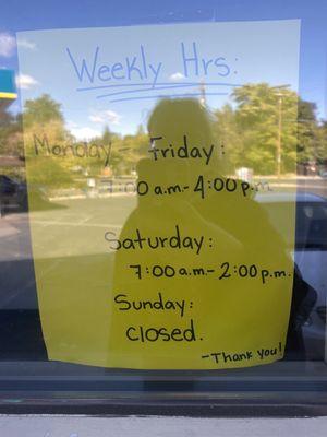 Updated hours