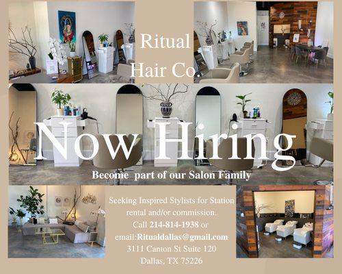 We are growing our team! Contact us at Ritualdallas@gmail.com