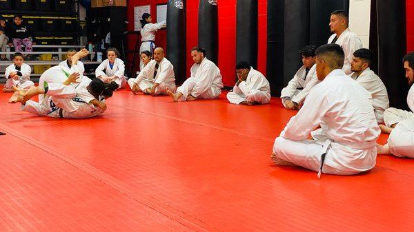 Coach Juan teaching the BJJ beginners class