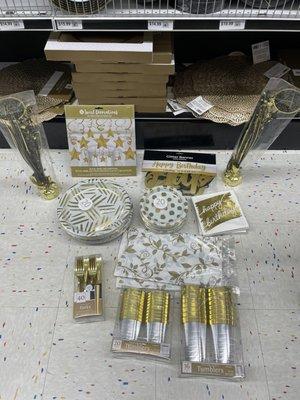 Gold themed birthday decor