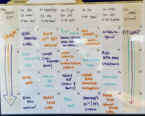 January FitCamp Schedule