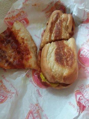 Pizza bread and pepperoni pizza...yum!