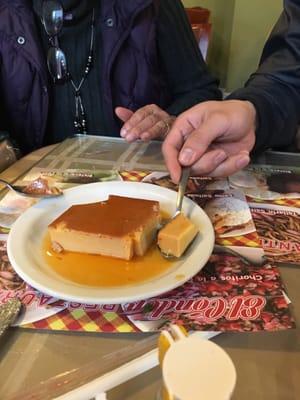 Homemade Flan. Delicious we had to order more because it was too good to share