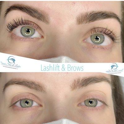 Keratin Lashlift & Brows by Claudia. Before & After