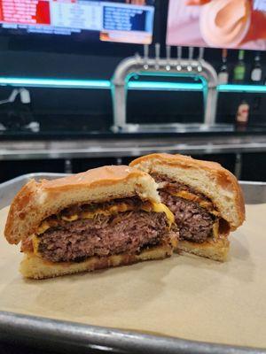 Half pound smoked brisket burger