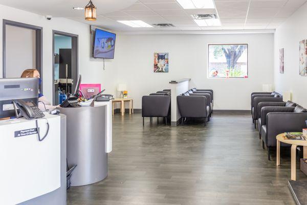 Inside the lobby of Northwood Animal Hospital