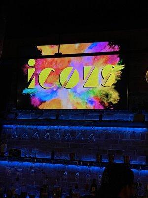 Icons bar and screen with logo