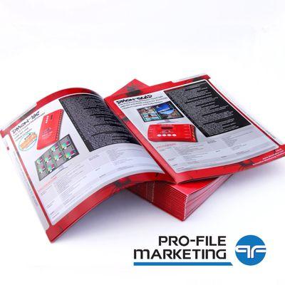 Catalog printing 24 pages, full color on 100# Gloss text.  Trade show and convention printing