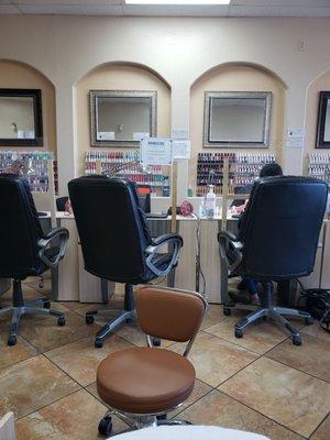 View of the manicure stations