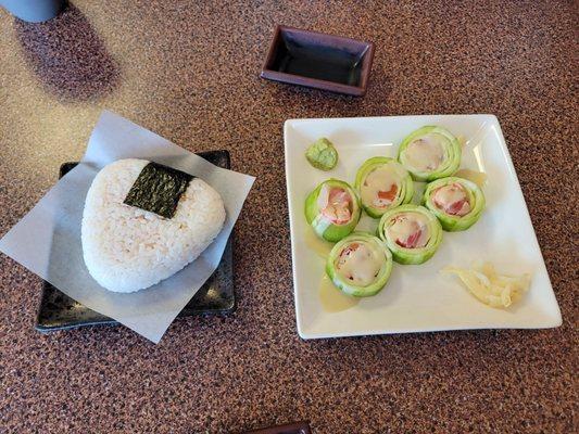 Spicy Tuna Rice Ball (left) Cool Summer (right)