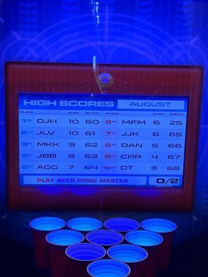 So proud of my 10-year-old kid getting on the leaderboard of beer pong.