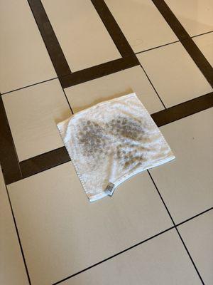 Wash cloth from the entry floor tile to our room that was sticky