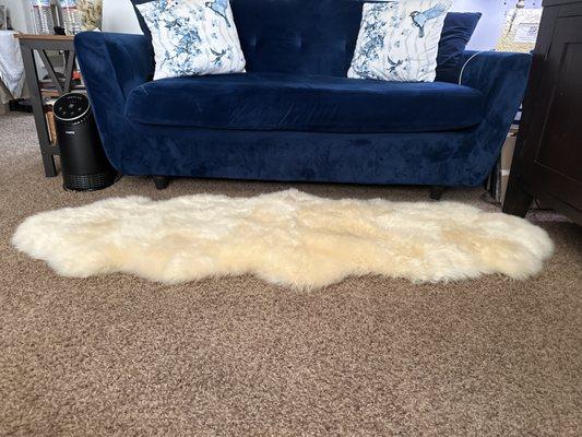 Champagne sheepskin rug