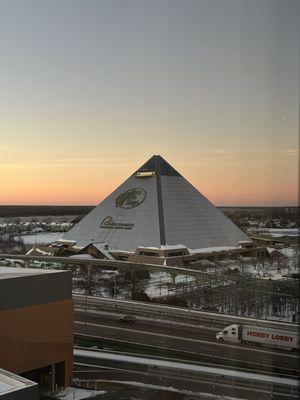 A very nice hotel with a cool view of the pyramid.