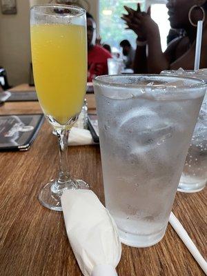 Pineapple mimosa and water