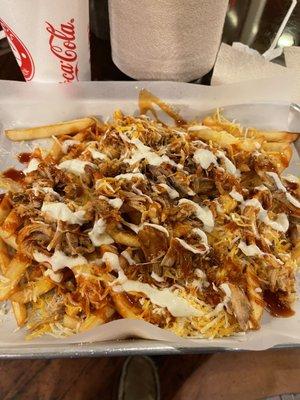 I had the loaded French fries with pork and they were great!!  Just got into town and we stop by every year!!!