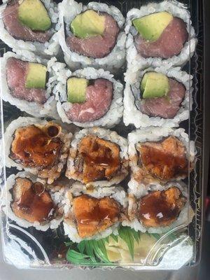 Sweet potato roll and tuna avocado