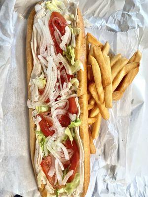 Euro Pizza -- turkey hoagie and fries