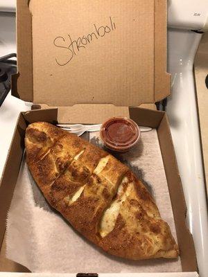 In case anyone wanted to see the difference! Stromboli had more pepperoni and calzone had more cheeses.