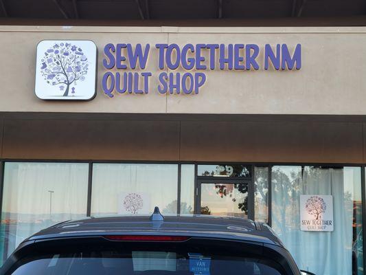 Sew Together Quilt Shop exterior sign.