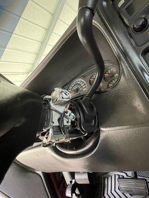 Broken steering wheel