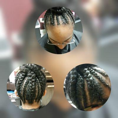 Súca Salon inside Addison Salon suites and spa Natural protective style. Briaded updo