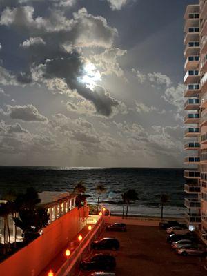 Full moon over the Ocean.