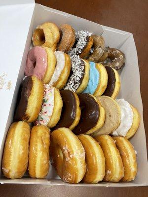 Delicious assortment of their fresh doughnuts