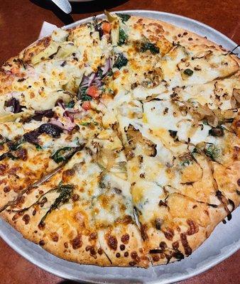 Medium Pizza--half Athena & Wild Mushroom!!