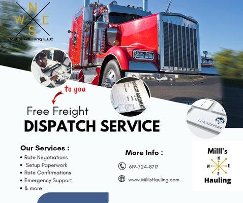 Dispatch Service Fee is Free to you. Ask how?