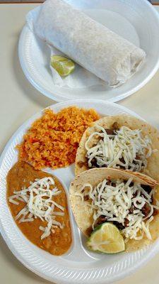 Burrito and taco plate