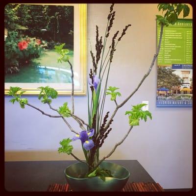 Flower arrangement on the front desk