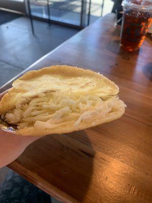 Arepa without chicken or rosada sauce