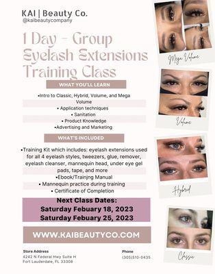 Eyelash Extensions Training Class