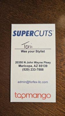 Toni V @ Supercuts Maricopa