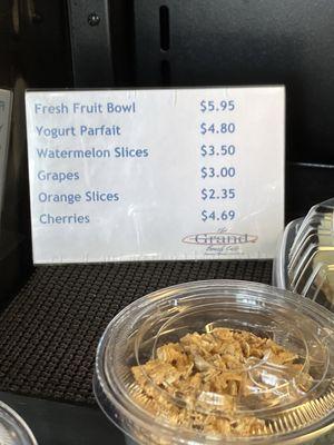 Snacks Menu