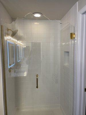 Newly tiled shower