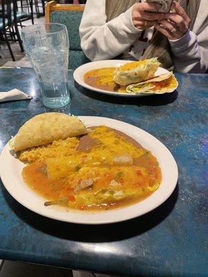 #9 combo w/ Chile rellenos, enchilada, and a taco