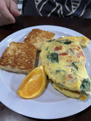 Omelette with grilled biscuit