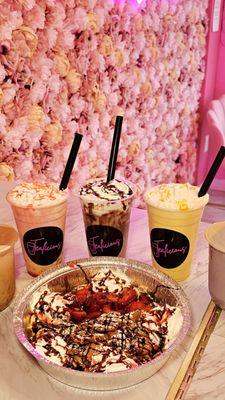 Falooda, Mango Kulfi, Ferrero Milkshake, Lotus+Strawberry Waffle