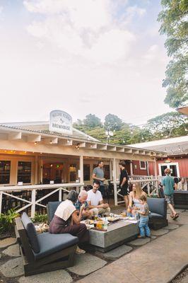 Patio out front of the brewhouse in Koloa.