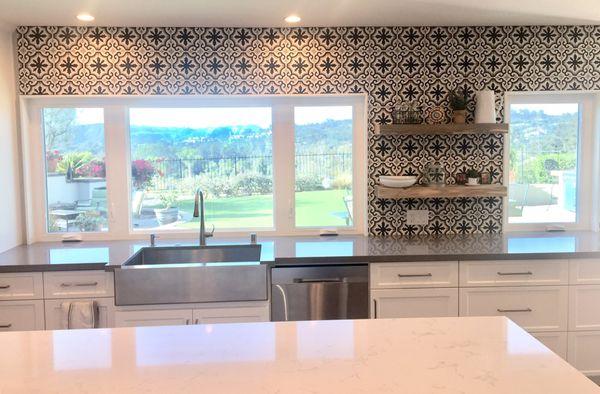 Our newly remodeled kitchen included an 8' window over the sink.