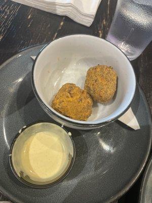 The remainder of some very delicious Boudin Balls.