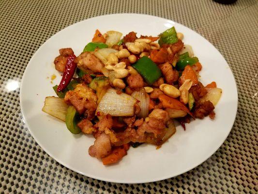 Kung Pao Chicken. The chicken was slightly crispy and not drowning in sauce.