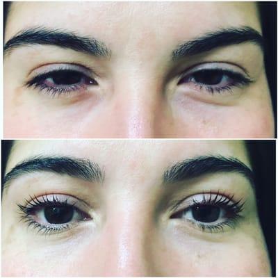 Lash Lift before & after (natural lashes, no makeup)