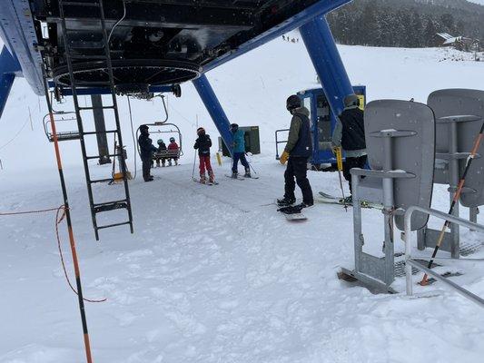 Loading the Cougar chairlift!