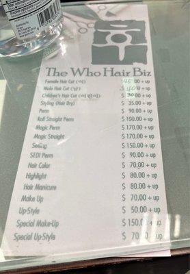 Price list