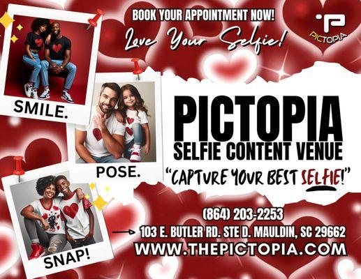 Pictopia Selfie Content Venue... Smile. Pose. Snap for Valentine's Day