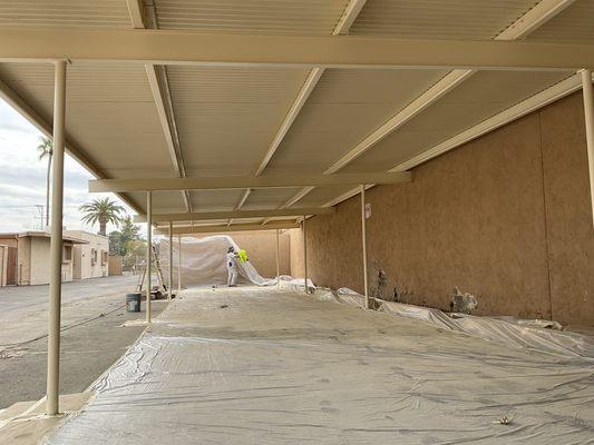 Carports painting process